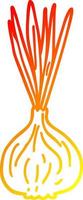 ligne de gradient chaud dessin dessin animé germination oignon vecteur