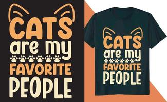 les chats sont mon design de t-shirt préféré vecteur