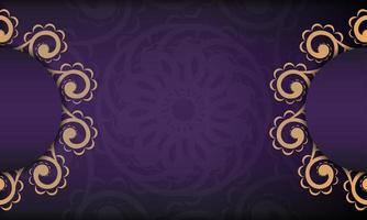 modèle de carte postale violet luxueux avec ornement abstrait vintage. les éléments élégants et classiques sont parfaits pour la décoration. illustration vectorielle. vecteur