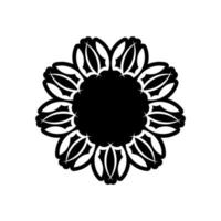 logo de mandala indien. logo noir et blanc. vecteur oriental, modèles de thérapie anti-stress. éléments de conception de tissage. vecteur de logos de yoga.