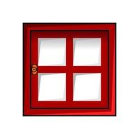 illustration de fenêtres rouges avec des lunettes blanches. vecteur