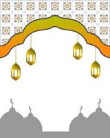 illustration vectorielle de ramadan kareem. modèle de ramadan kareem pour la conception de bannières, cartes de voeux, prospectus, invitations et affiches. design plat ramadan à la mode pour illustration vectorielle. vecteur