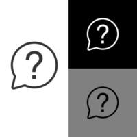 variation de vecteur d'icône de question. symbole d'aide. illustration vectorielle propre et moderne pour un site Web ou des applications mobiles isolées sur fond blanc. mieux utilisé pour l'icône de la question fréquemment posée.