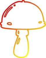 champignon de dessin animé de dessin de ligne de gradient chaud vecteur
