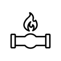 vecteur d'icône de matériau inflammable. illustration de symbole de contour isolé