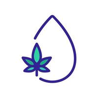 icône de goutte de cannabis illustration de contour vectoriel