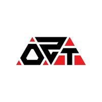 création de logo de lettre triangle ozt avec forme de triangle. monogramme de conception de logo triangle ozt. modèle de logo vectoriel triangle ozt avec couleur rouge. logo triangulaire ozt logo simple, élégant et luxueux. once