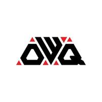 création de logo de lettre triangle owq avec forme de triangle. monogramme de conception de logo triangle owq. modèle de logo vectoriel triangle owq avec couleur rouge. logo triangulaire owq logo simple, élégant et luxueux. oh