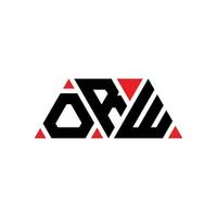 création de logo de lettre triangle orw avec forme de triangle. monogramme de conception de logo triangle orw. modèle de logo vectoriel triangle orw avec couleur rouge. orw logo triangulaire logo simple, élégant et luxueux. ouw