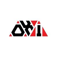 création de logo de lettre triangle oxi avec forme de triangle. monogramme de conception de logo triangle oxi. modèle de logo vectoriel triangle oxi avec couleur rouge. logo triangulaire oxi logo simple, élégant et luxueux. oxy