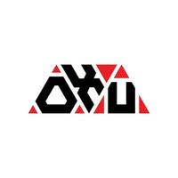 création de logo de lettre triangle oxu avec forme de triangle. monogramme de conception de logo triangle oxu. modèle de logo vectoriel triangle oxu avec couleur rouge. logo triangulaire oxu logo simple, élégant et luxueux. oxu