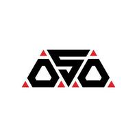 création de logo de lettre triangle oso avec forme de triangle. monogramme de conception de logo triangle oso. modèle de logo vectoriel triangle oso avec couleur rouge. logo triangulaire oso logo simple, élégant et luxueux. oso