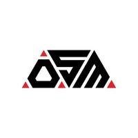 création de logo de lettre triangle osm avec forme de triangle. monogramme de conception de logo triangle osm. modèle de logo vectoriel triangle osm avec couleur rouge. logo triangulaire osm logo simple, élégant et luxueux. osm