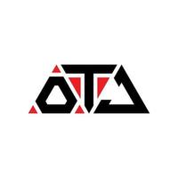 création de logo de lettre triangle otj avec forme de triangle. monogramme de conception de logo triangle otj. modèle de logo vectoriel triangle otj avec couleur rouge. otj logo triangulaire logo simple, élégant et luxueux. autre