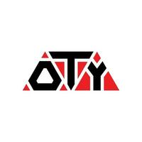 création de logo de lettre triangle oty avec forme de triangle. monogramme de conception de logo triangle oty. modèle de logo vectoriel triangle oty avec couleur rouge. oty logo triangulaire logo simple, élégant et luxueux. oty