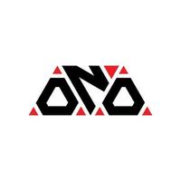 création de logo de lettre triangle ono avec forme de triangle. monogramme de conception de logo triangle ono. modèle de logo vectoriel triangle ono avec couleur rouge. ono logo triangulaire logo simple, élégant et luxueux. non