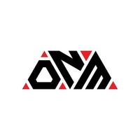 création de logo de lettre triangle onm avec forme de triangle. monogramme de conception de logo triangle onm. modèle de logo vectoriel triangle onm avec couleur rouge. logo triangulaire onm logo simple, élégant et luxueux. onm