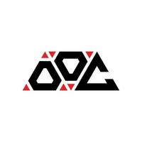 création de logo de lettre triangle ooc avec forme de triangle. monogramme de conception de logo triangle ooc. modèle de logo vectoriel triangle ooc avec couleur rouge. logo triangulaire ooc logo simple, élégant et luxueux. ooc