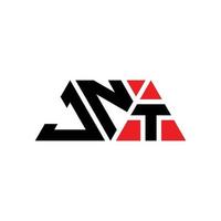 création de logo de lettre triangle jnt avec forme de triangle. monogramme de conception de logo triangle jnt. modèle de logo vectoriel triangle jnt avec couleur rouge. logo triangulaire jnt logo simple, élégant et luxueux. jnt