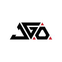 création de logo de lettre triangle jgo avec forme de triangle. monogramme de conception de logo triangle jgo. modèle de logo vectoriel jgo triangle avec couleur rouge. logo triangulaire jgo logo simple, élégant et luxueux. jgo
