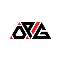 création de logo de lettre triangle opg avec forme de triangle. monogramme de conception de logo triangle opg. modèle de logo vectoriel triangle opg avec couleur rouge. logo triangulaire opg logo simple, élégant et luxueux. opg