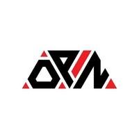 création de logo de lettre triangle opn avec forme de triangle. monogramme de conception de logo triangle opn. modèle de logo vectoriel triangle opn avec couleur rouge. logo triangulaire opn logo simple, élégant et luxueux. ouvert