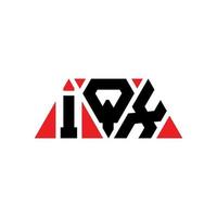 création de logo de lettre triangle iqx avec forme de triangle. monogramme de conception de logo triangle iqx. modèle de logo vectoriel triangle iqx avec couleur rouge. logo triangulaire iqx logo simple, élégant et luxueux. iqx