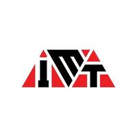 création de logo de lettre triangle imt avec forme de triangle. monogramme de conception de logo triangle imt. modèle de logo vectoriel triangle imt avec couleur rouge. imt logo triangulaire logo simple, élégant et luxueux. imt