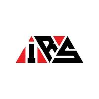 création de logo de lettre triangle irs avec forme de triangle. monogramme de conception de logo triangle irs. modèle de logo vectoriel triangle irs avec couleur rouge. irs logo triangulaire logo simple, élégant et luxueux. irs