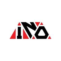 création de logo de lettre triangle ino avec forme de triangle. monogramme de conception de logo triangle ino. modèle de logo vectoriel triangle ino avec couleur rouge. ino logo triangulaire logo simple, élégant et luxueux. ino