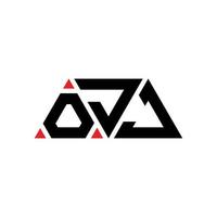 création de logo de lettre triangle ojj avec forme de triangle. monogramme de conception de logo triangle ojj. modèle de logo vectoriel triangle ojj avec couleur rouge. logo triangulaire ojj logo simple, élégant et luxueux. joj