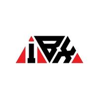 création de logo de lettre triangle ibx avec forme de triangle. monogramme de conception de logo triangle ibx. modèle de logo vectoriel triangle ibx avec couleur rouge. logo triangulaire ibx logo simple, élégant et luxueux. ibx