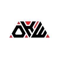 création de logo de lettre triangle okw avec forme de triangle. monogramme de conception de logo triangle okw. modèle de logo vectoriel triangle okw avec couleur rouge. logo triangulaire okw logo simple, élégant et luxueux. d'accord