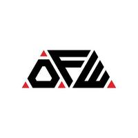 création de logo de lettre triangle ofw avec forme de triangle. monogramme de conception de logo triangle ofw. modèle de logo vectoriel triangle ofw avec couleur rouge. ofw logo triangulaire logo simple, élégant et luxueux. dew