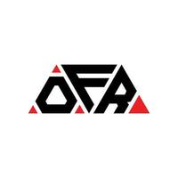 création de logo de lettre triangle ofr avec forme de triangle. ofr monogramme de conception de logo triangle. modèle de logo vectoriel triangle ofr avec couleur rouge. ofr logo triangulaire logo simple, élégant et luxueux. de