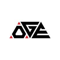 création de logo de lettre triangle oge avec forme de triangle. monogramme de conception de logo triangle oge. modèle de logo vectoriel triangle oge avec couleur rouge. logo triangulaire oge logo simple, élégant et luxueux. oge