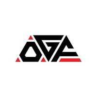 création de logo de lettre triangle ogf avec forme de triangle. monogramme de conception de logo triangle ogf. modèle de logo vectoriel triangle ogf avec couleur rouge. logo triangulaire ogf logo simple, élégant et luxueux. ogf