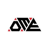 création de logo de lettre triangle ome avec forme de triangle. monogramme de conception de logo triangle ome. modèle de logo vectoriel triangle ome avec couleur rouge. ome logo triangulaire logo simple, élégant et luxueux. à moi