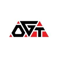 création de logo de lettre triangle ogt avec forme de triangle. monogramme de conception de logo triangle ogt. modèle de logo vectoriel triangle ogt avec couleur rouge. logo triangulaire ogt logo simple, élégant et luxueux. ogt