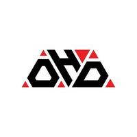 création de logo de lettre triangle ohd avec forme de triangle. monogramme de conception de logo triangle ohd. modèle de logo vectoriel triangle ohd avec couleur rouge. logo triangulaire ohd logo simple, élégant et luxueux. oh