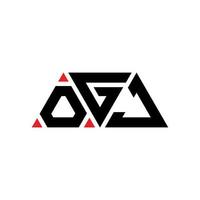 création de logo de lettre triangle ogj avec forme de triangle. monogramme de conception de logo triangle ogj. modèle de logo vectoriel triangle ogj avec couleur rouge. logo triangulaire ogj logo simple, élégant et luxueux. ogj