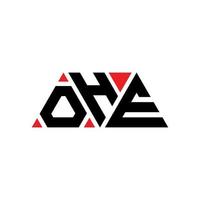 création de logo de lettre triangle ohe avec forme de triangle. monogramme de conception de logo triangle ohe. modèle de logo vectoriel triangle ohe avec couleur rouge. ohe logo triangulaire logo simple, élégant et luxueux. oh