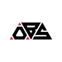 création de logo de lettre triangle obs avec forme de triangle. monogramme de conception de logo triangle obs. modèle de logo vectoriel triangle obs avec couleur rouge. logo triangulaire obs logo simple, élégant et luxueux. obs