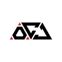 création de logo de lettre triangle ocj avec forme de triangle. monogramme de conception de logo triangle ocj. modèle de logo vectoriel triangle ocj avec couleur rouge. logo triangulaire ocj logo simple, élégant et luxueux. ocj