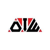 création de logo de lettre triangle oiw avec forme de triangle. monogramme de conception de logo triangle oiw. modèle de logo vectoriel triangle oiw avec couleur rouge. oiw logo triangulaire logo simple, élégant et luxueux. aïe