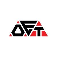 création de logo de lettre triangle oet avec forme de triangle. monogramme de conception de logo triangle oet. modèle de logo vectoriel triangle oet avec couleur rouge. oet logo triangulaire logo simple, élégant et luxueux. oet