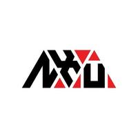 création de logo de lettre triangle nxu avec forme de triangle. monogramme de conception de logo triangle nxu. modèle de logo vectoriel triangle nxu avec couleur rouge. logo triangulaire nxu logo simple, élégant et luxueux. nxu