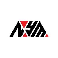 création de logo de lettre triangle nym avec forme de triangle. monogramme de conception de logo triangle nym. modèle de logo vectoriel triangle nym avec couleur rouge. nym logo triangulaire logo simple, élégant et luxueux. nym