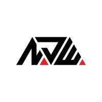 création de logo de lettre triangle njw avec forme de triangle. monogramme de conception de logo triangle njw. modèle de logo vectoriel triangle njw avec couleur rouge. logo triangulaire njw logo simple, élégant et luxueux. njw