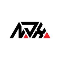 création de logo de lettre triangle njx avec forme de triangle. monogramme de conception de logo triangle njx. modèle de logo vectoriel triangle njx avec couleur rouge. logo triangulaire njx logo simple, élégant et luxueux. njx